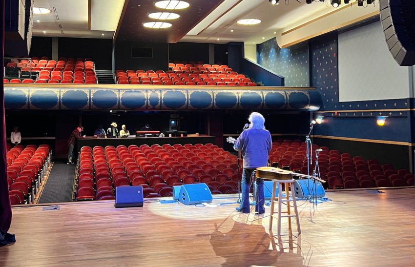 Marty Stuart takes in some practice at the refurbished Ellis Theater in advance of the grand opening next weekend. Stuart and his band, The Fabulous Superlatives, headline next Thursday’s opening concert at 8 p.m.